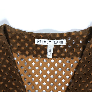 Helmut Lang AW91 Brown Leather Lasercut Dress