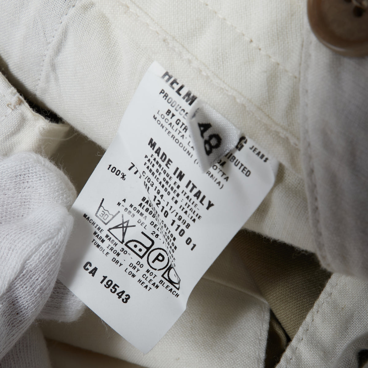 Helmut Lang 1998 Beige Cotton Pants
