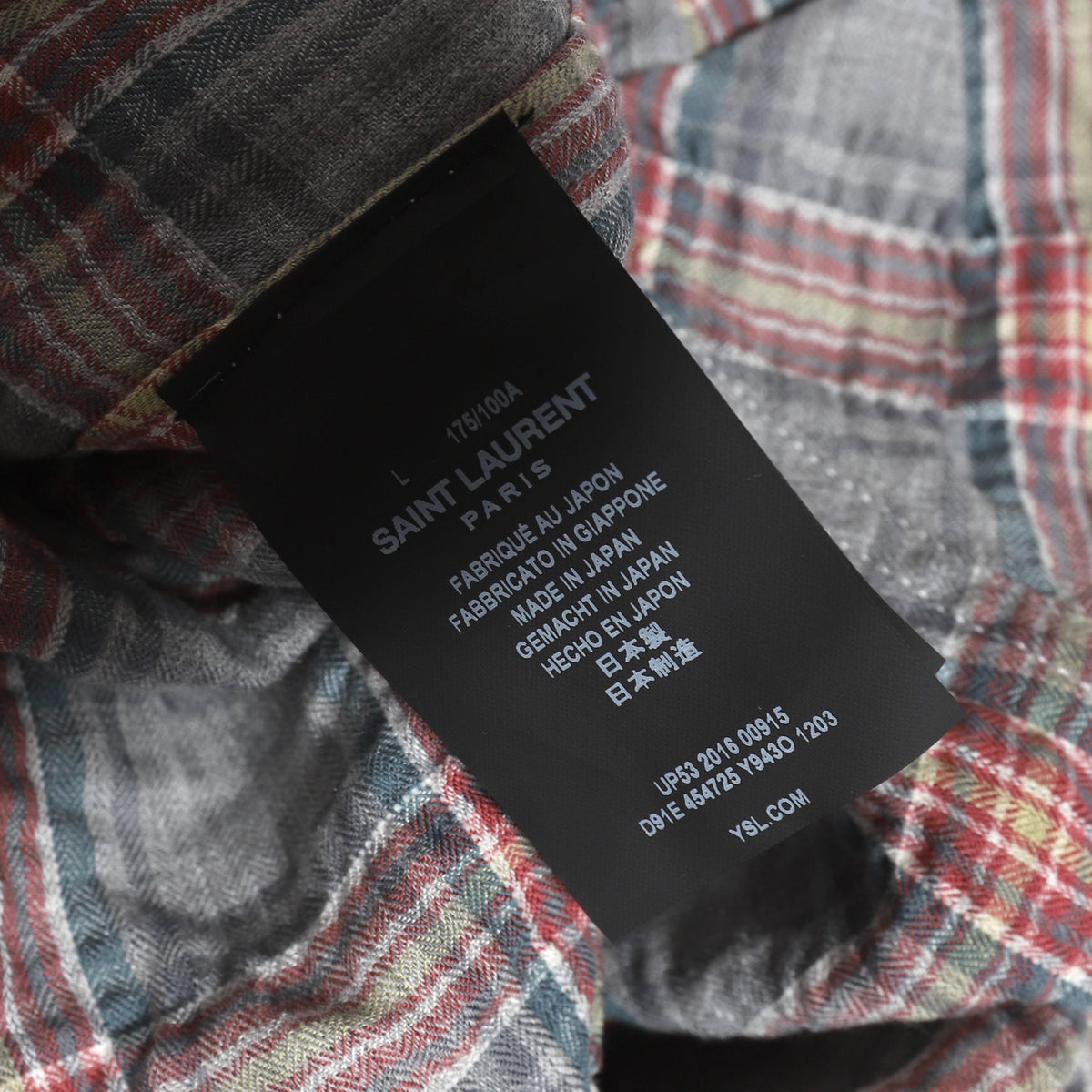 Saint Laurent Paris SS16 Surf Sound Plaid Shirt