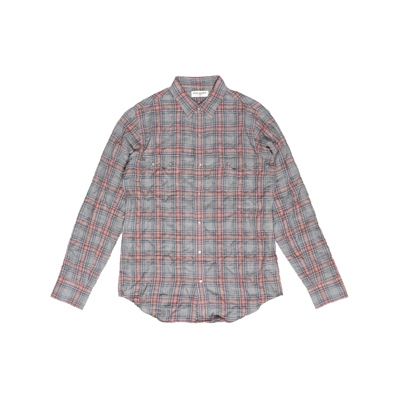Saint Laurent Paris SS16 Surf Sound Plaid Shirt