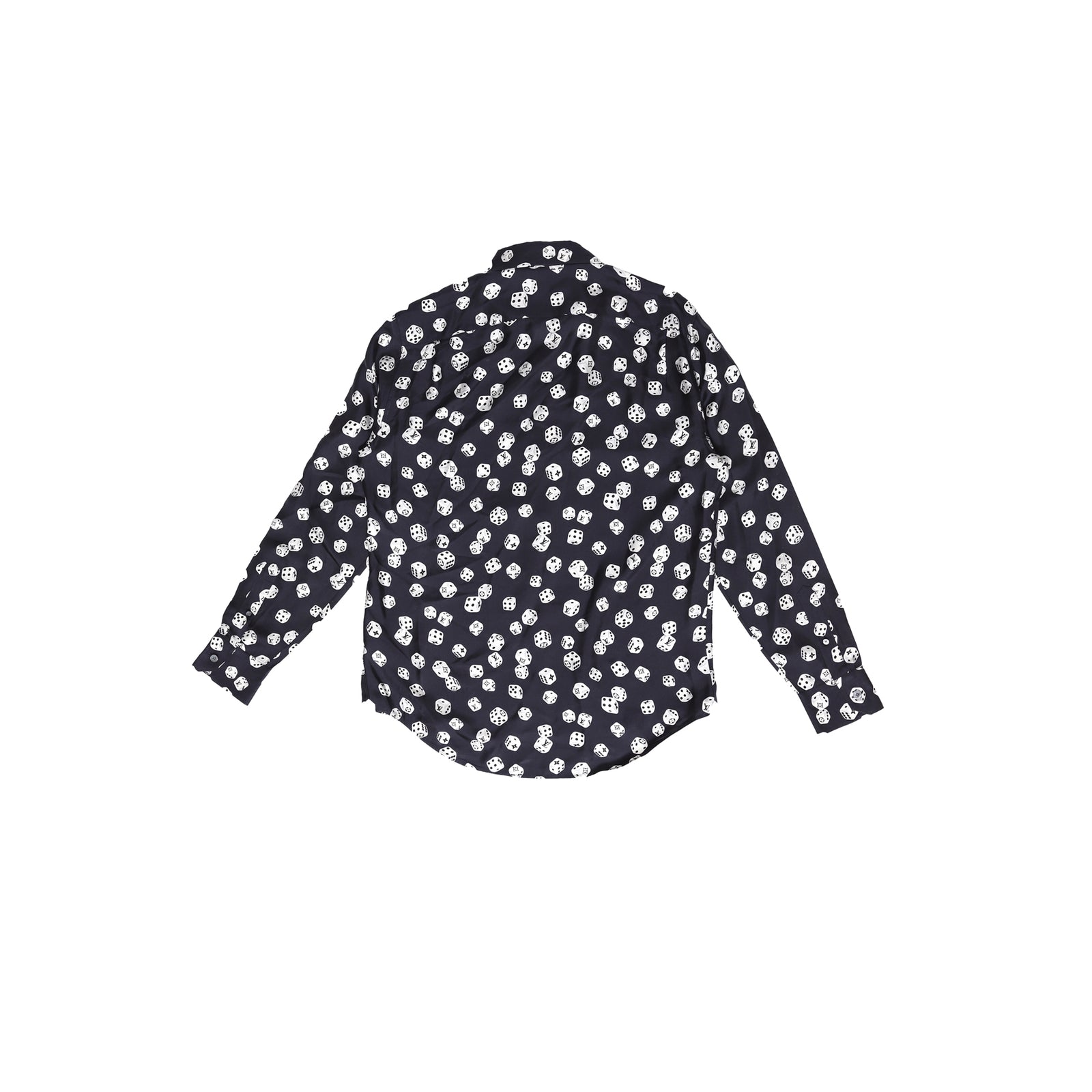 Louis Vuitton FW18 Black Silk Dice Shirt