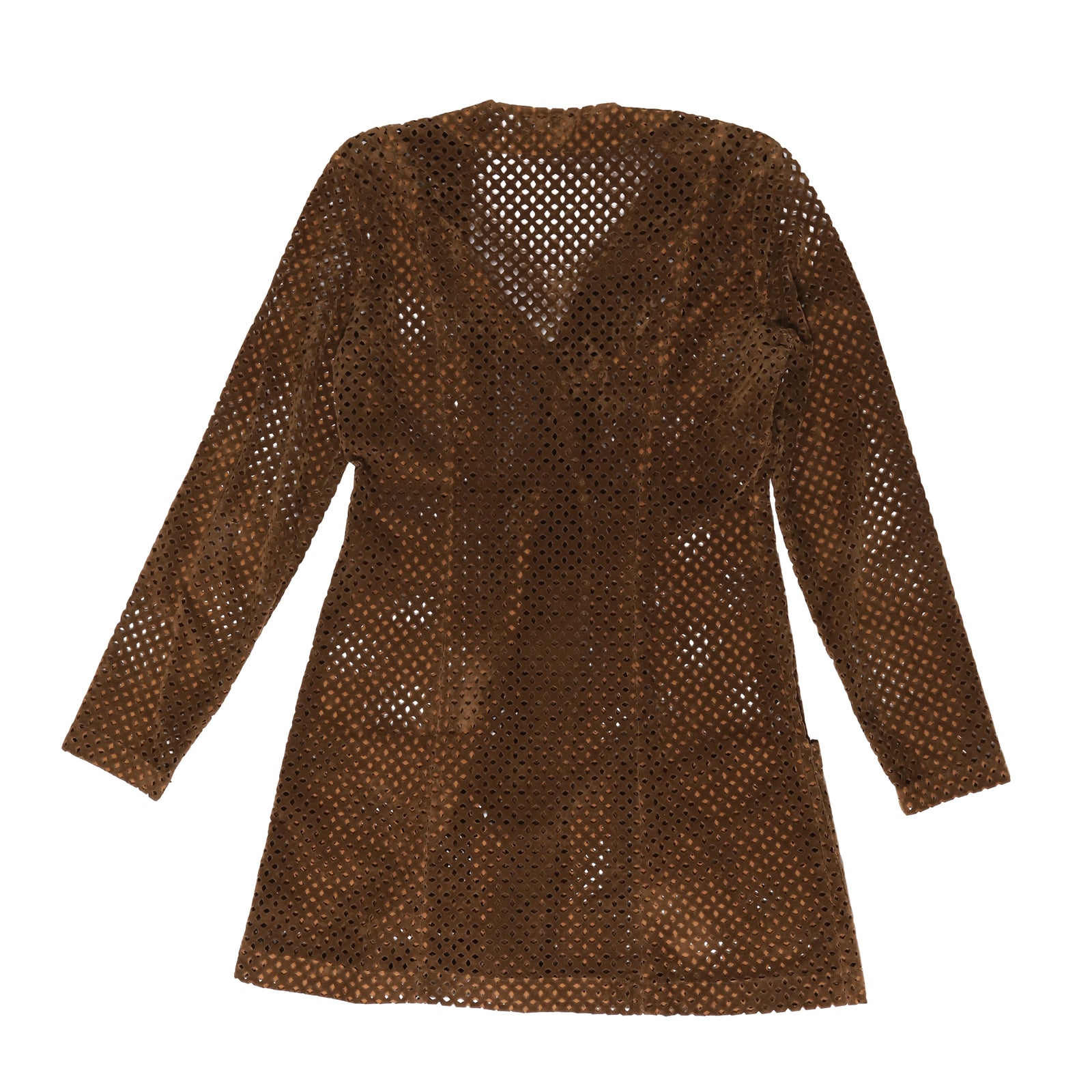 Helmut Lang AW91 Brown Leather Lasercut Dress