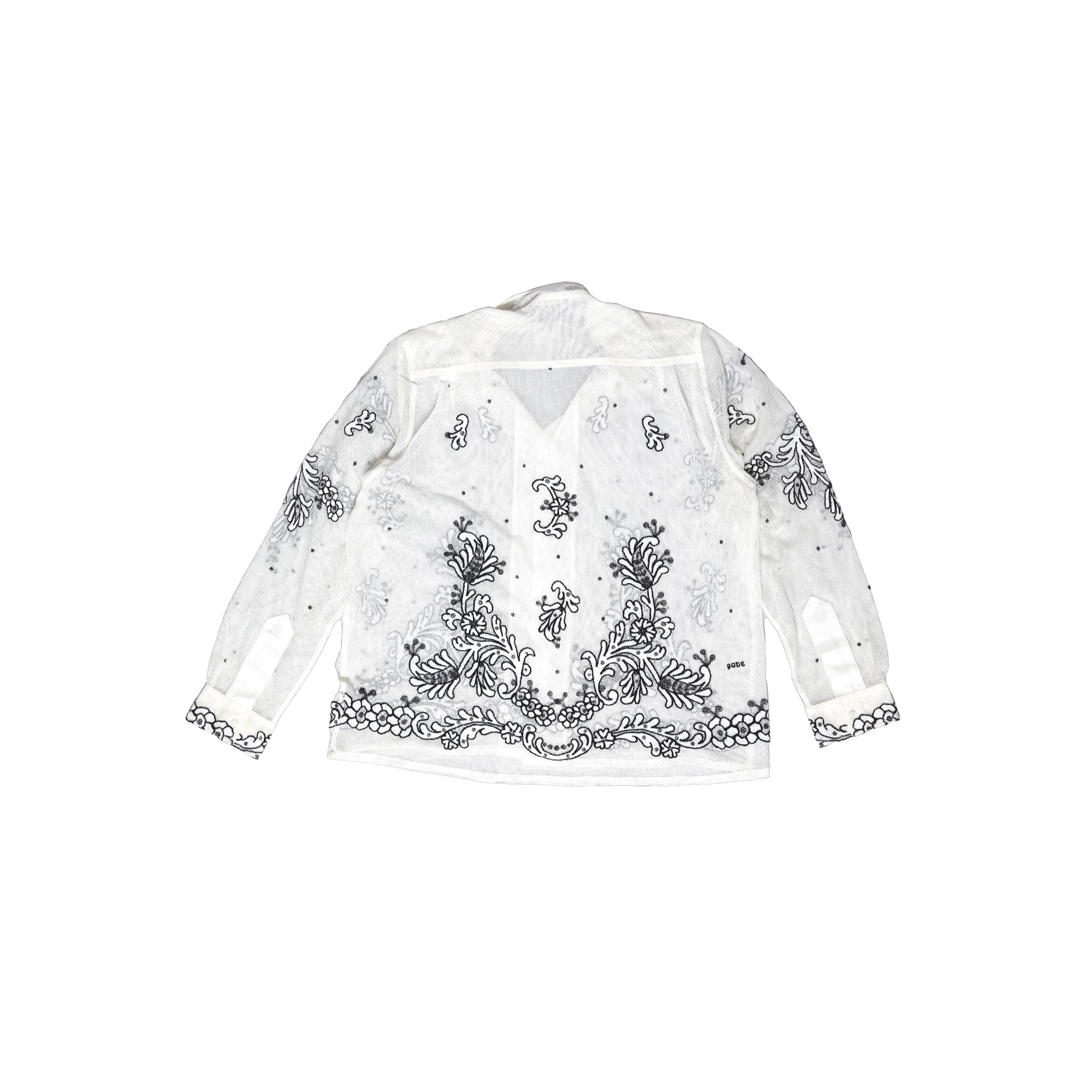 Bode FW20 Sheer Embroidered Shirt