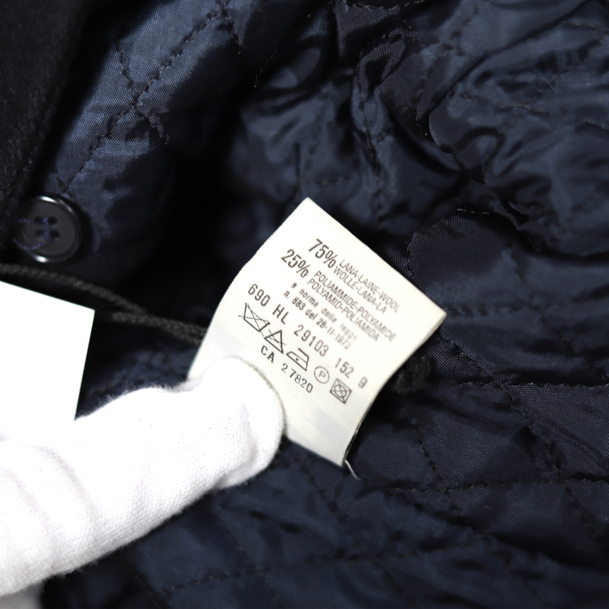 Helmut Lang AW97 Resin Stripe Wool Coat