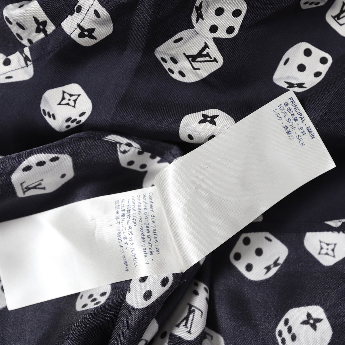 Louis Vuitton FW18 Black Silk Dice Shirt