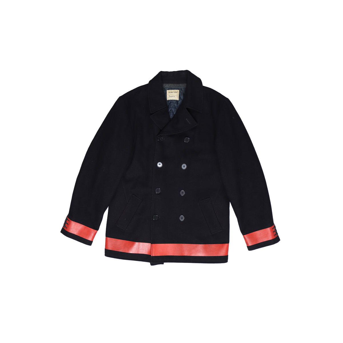 Helmut Lang AW97 Resin Stripe Wool Coat