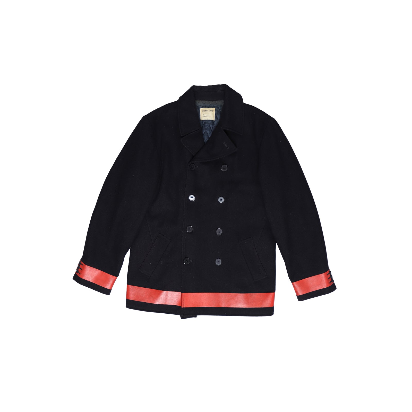 Helmut Lang AW97 Resin Stripe Wool Coat