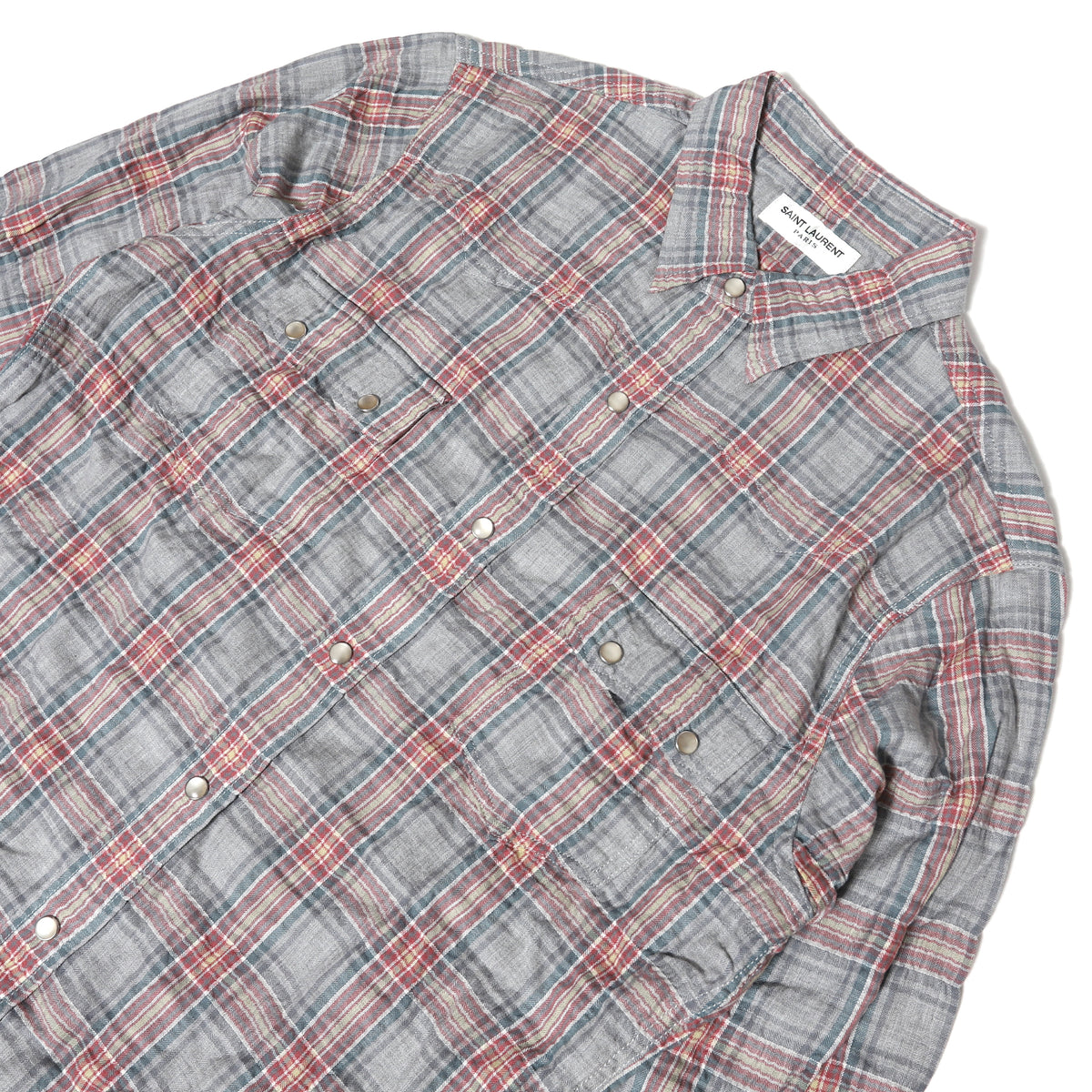 Saint Laurent Paris SS16 Surf Sound Plaid Shirt