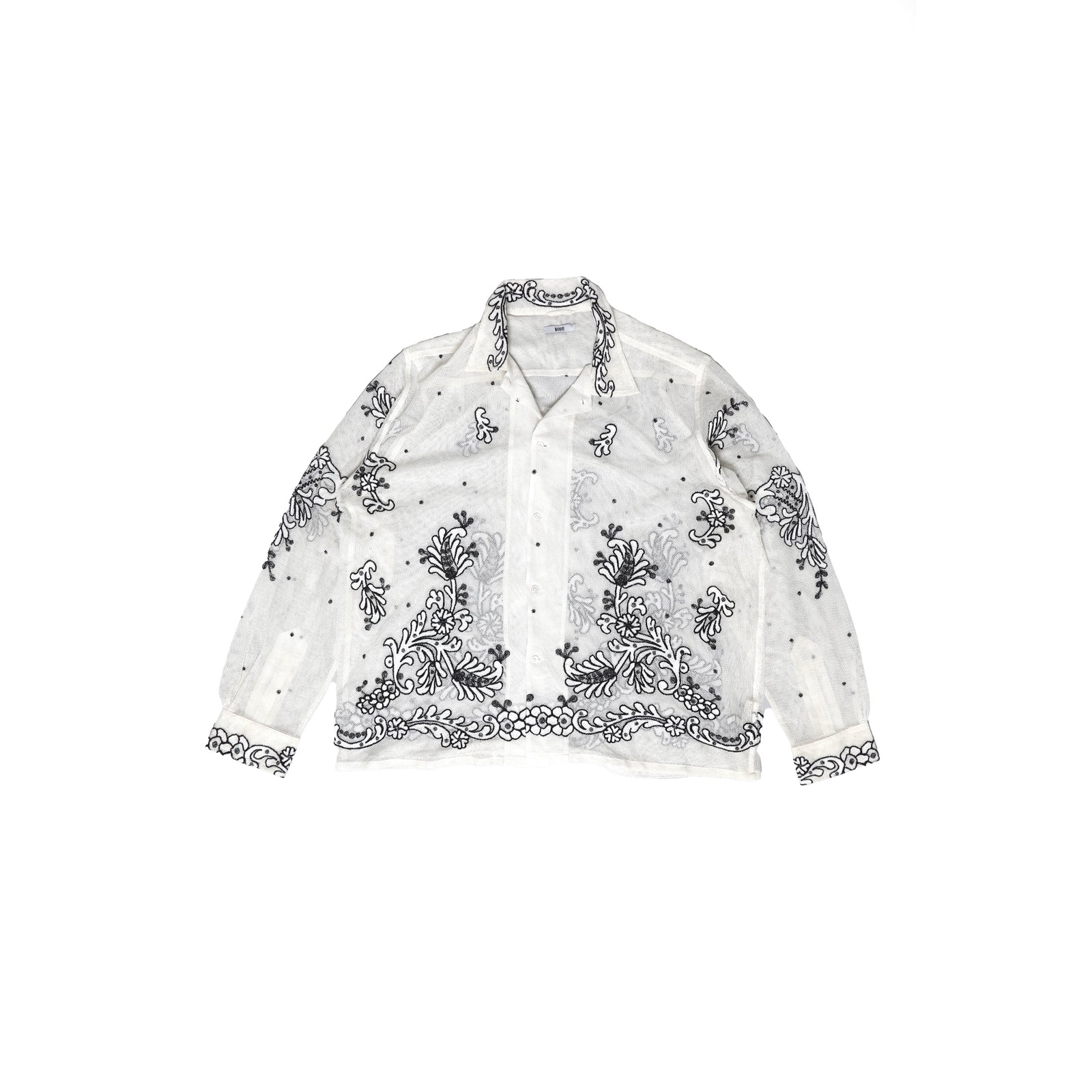 Bode FW20 Sheer Embroidered Shirt