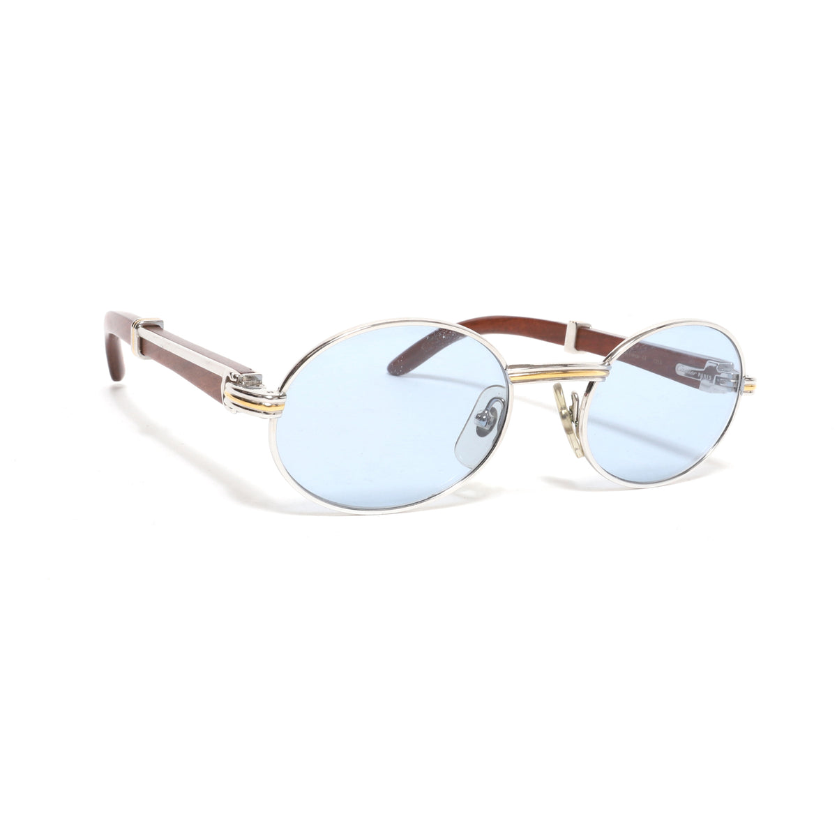 Cartier 90s Giverny Gold Palisander Rosewood Glasses 49-20