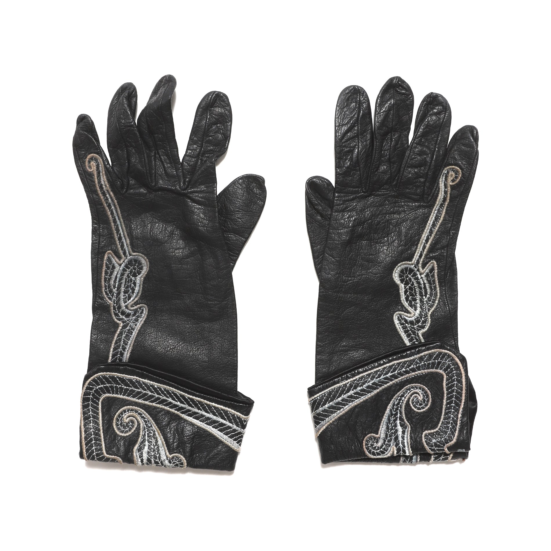 versace handschuhe Gianni Versace 80s Embroidered Leather Gloves