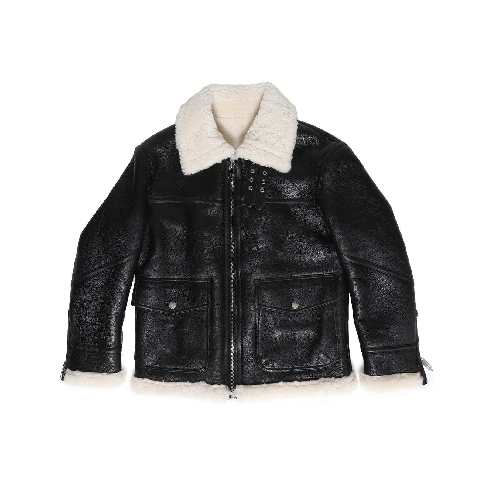 Burberry Shearling Aviator Leather Jacket