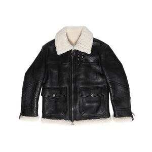 Burberry Shearling Aviator Leather Jacket