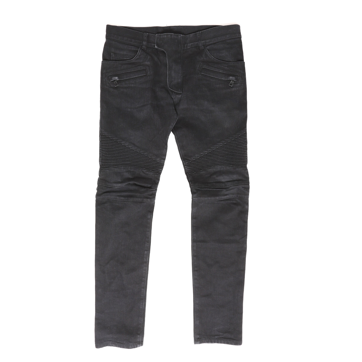 Balmain SS17 Black Biker Denim