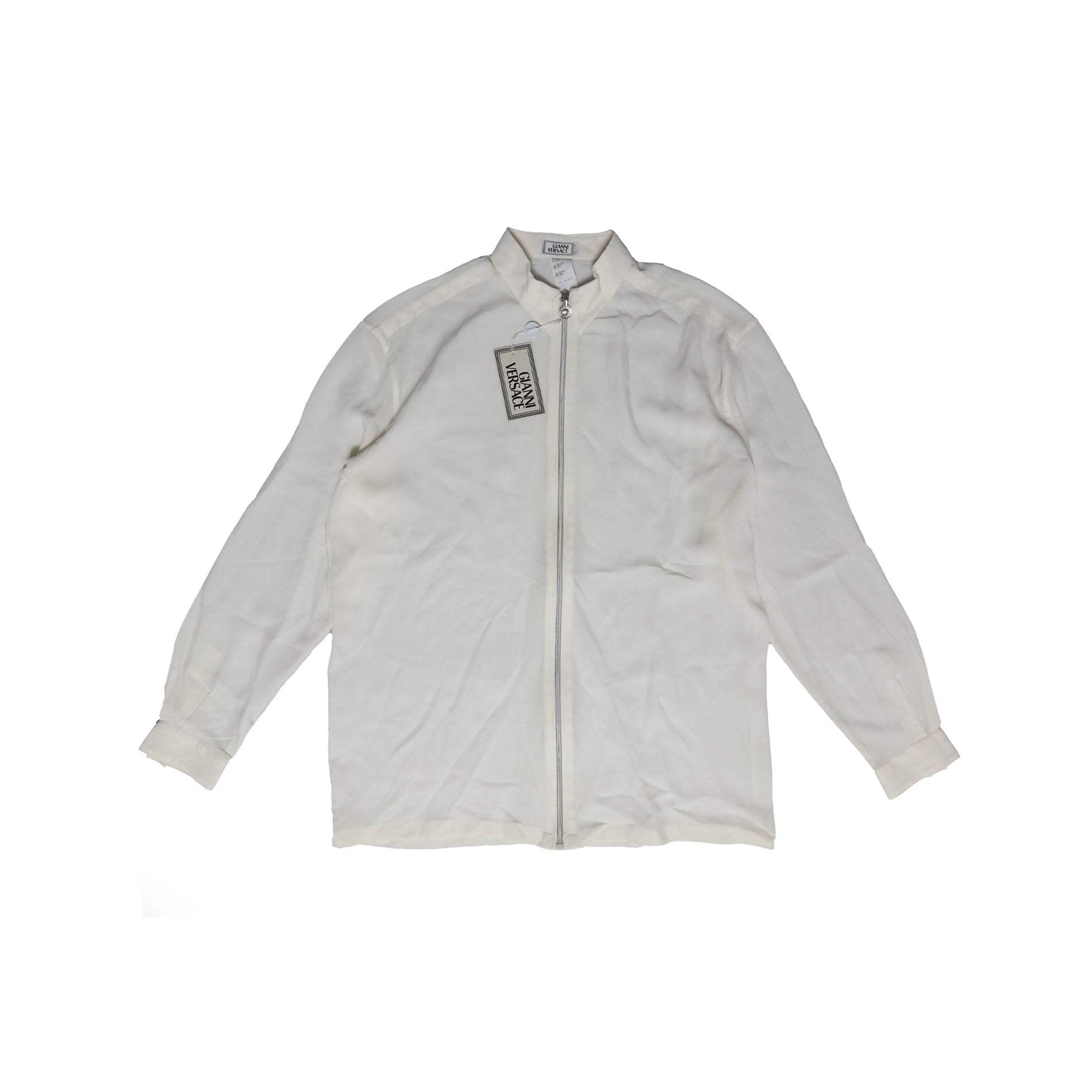 Gianni Versace SS96 Medusa Zip Oversized Silk Shirt - Ākaibu Store