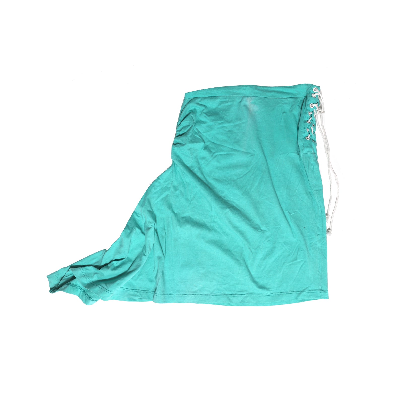 Thierry Mugler 90s Turquoise Lace-Up Skirt