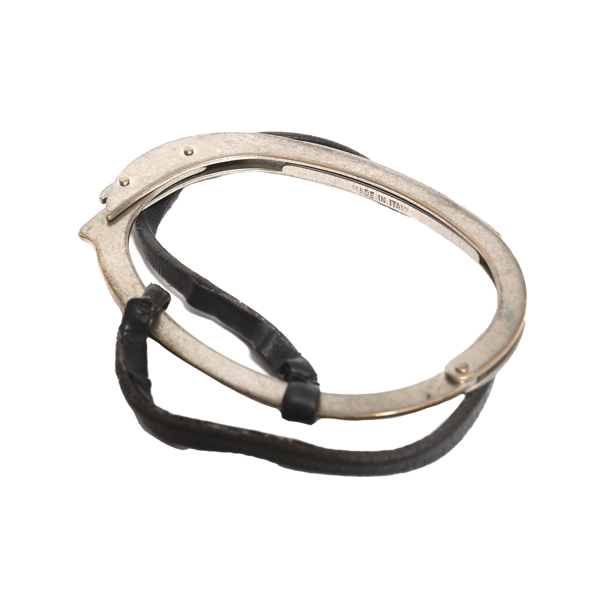 Helmut Lang SS04 Handcuff Bracelet With Leather Detail