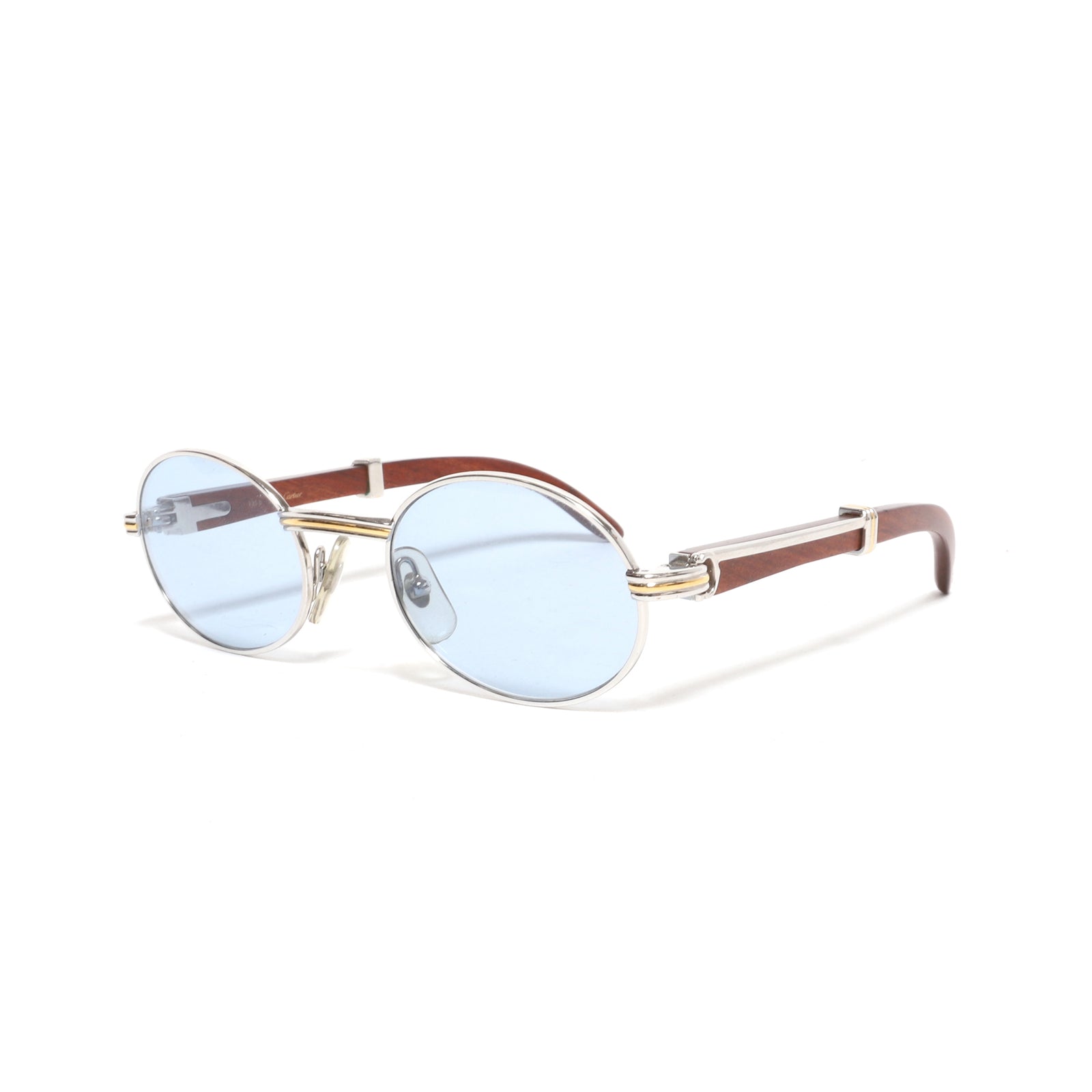 Cartier 90s Giverny Gold Palisander Rosewood Glasses 49-20