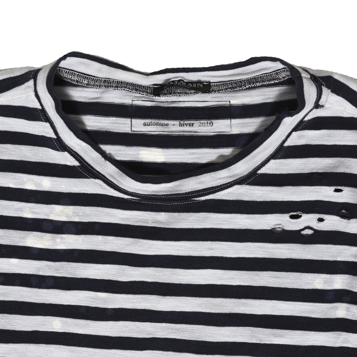 Balmain FW10 Striped Distressed Bleached Longsleeve