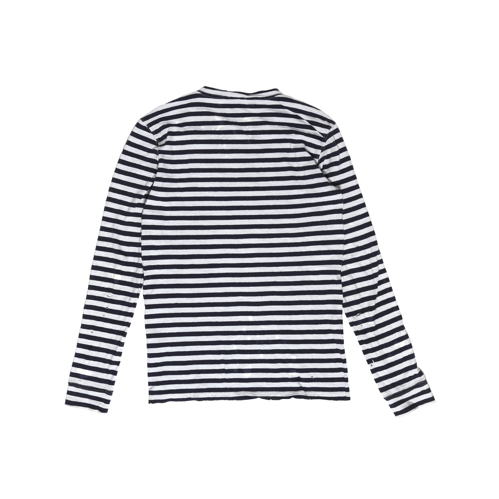 Balmain FW10 Striped Distressed Bleached Longsleeve