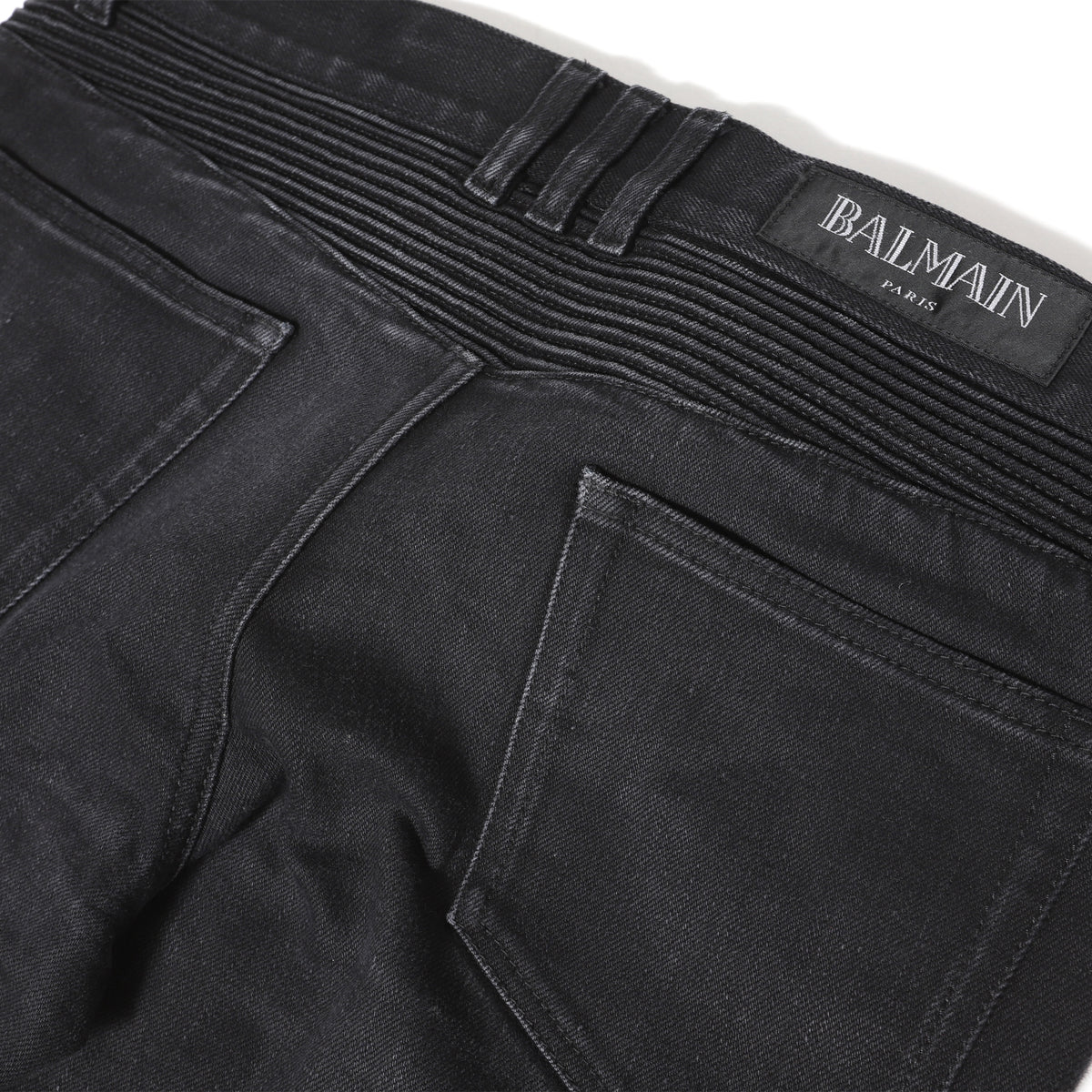 Balmain SS17 Black Biker Denim