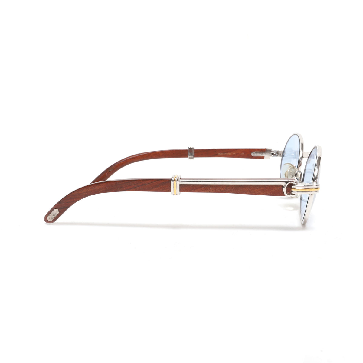 Cartier 90s Giverny Gold Palisander Rosewood Glasses 49-20