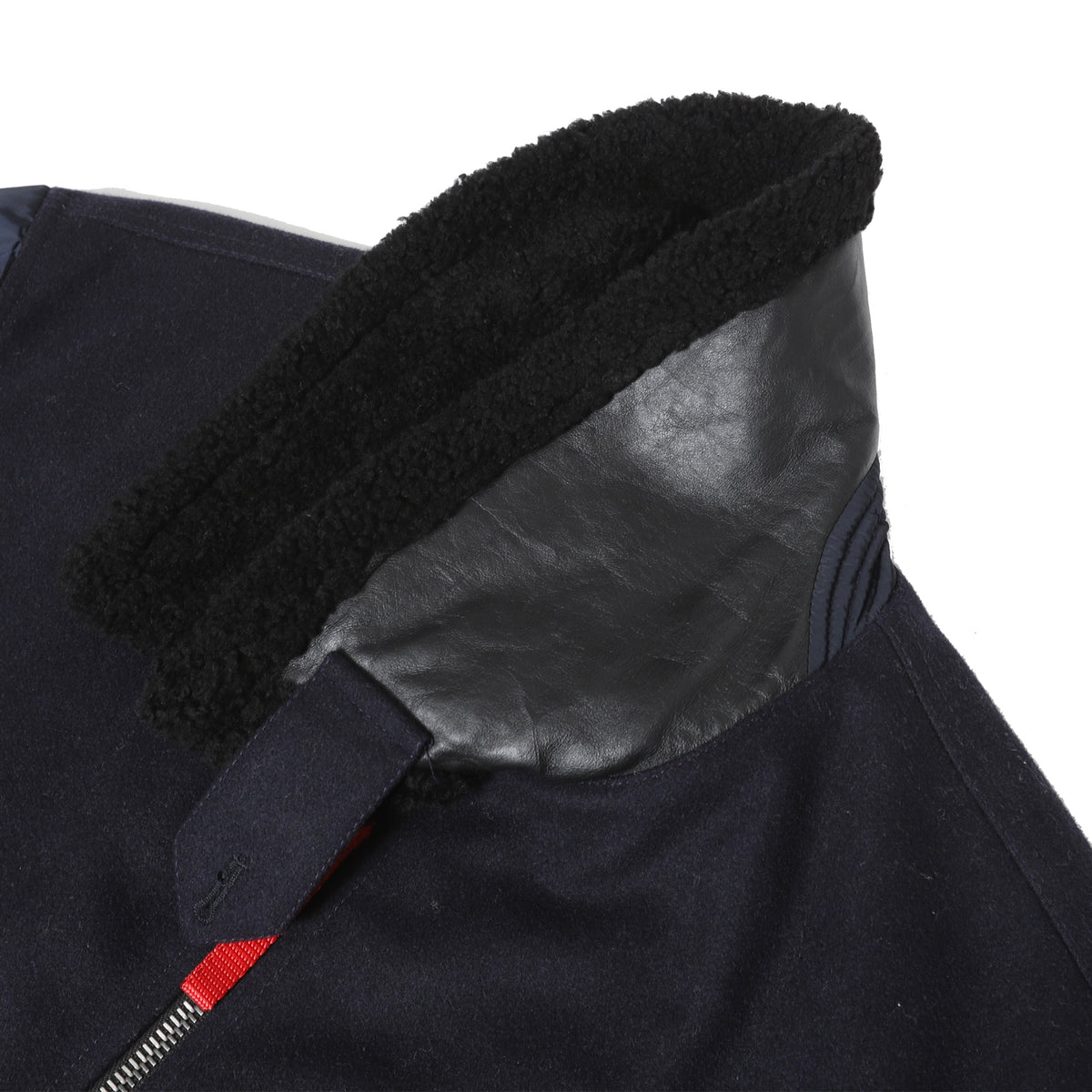 Prada Early 2000s Aviator Wool Bomber With Nylon Sleeves