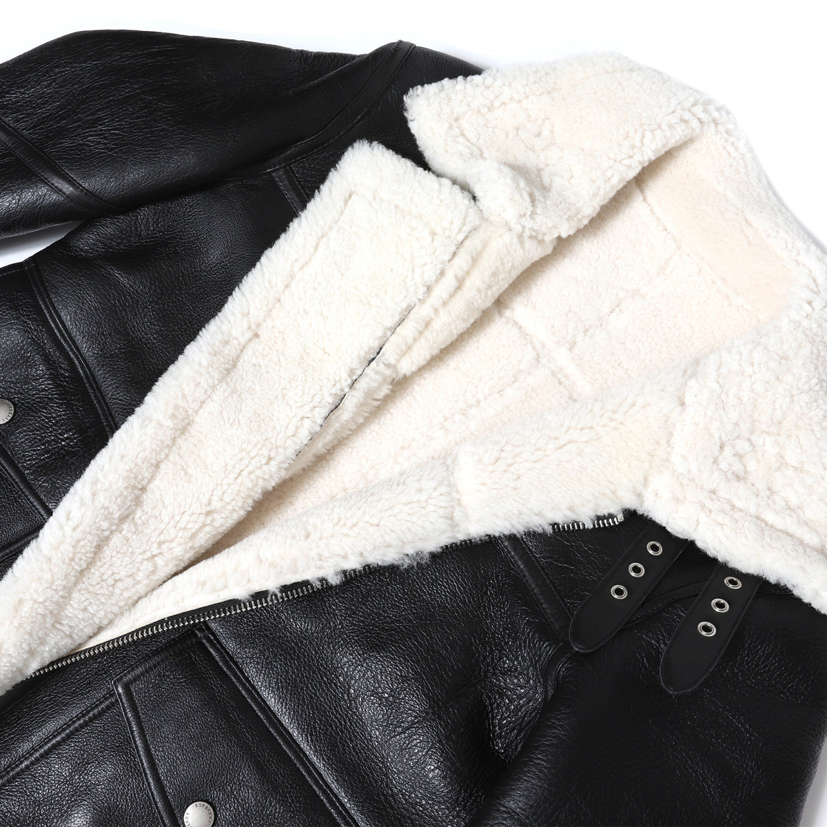 Burberry Shearling Aviator Leather Jacket
