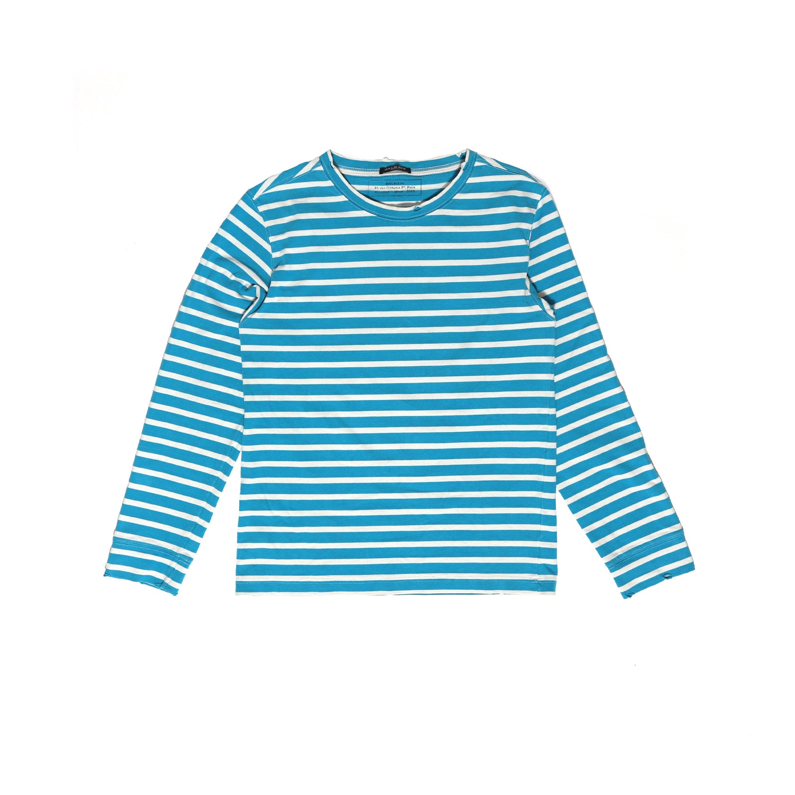 Balmain FW11 Striped Distressed Longsleeve