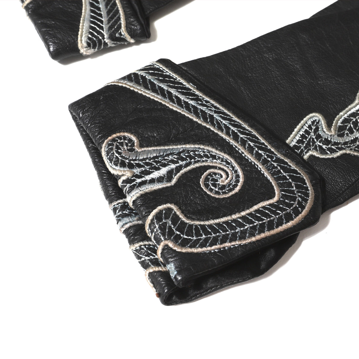 Gianni Versace 80s Embroidered Leather Gloves