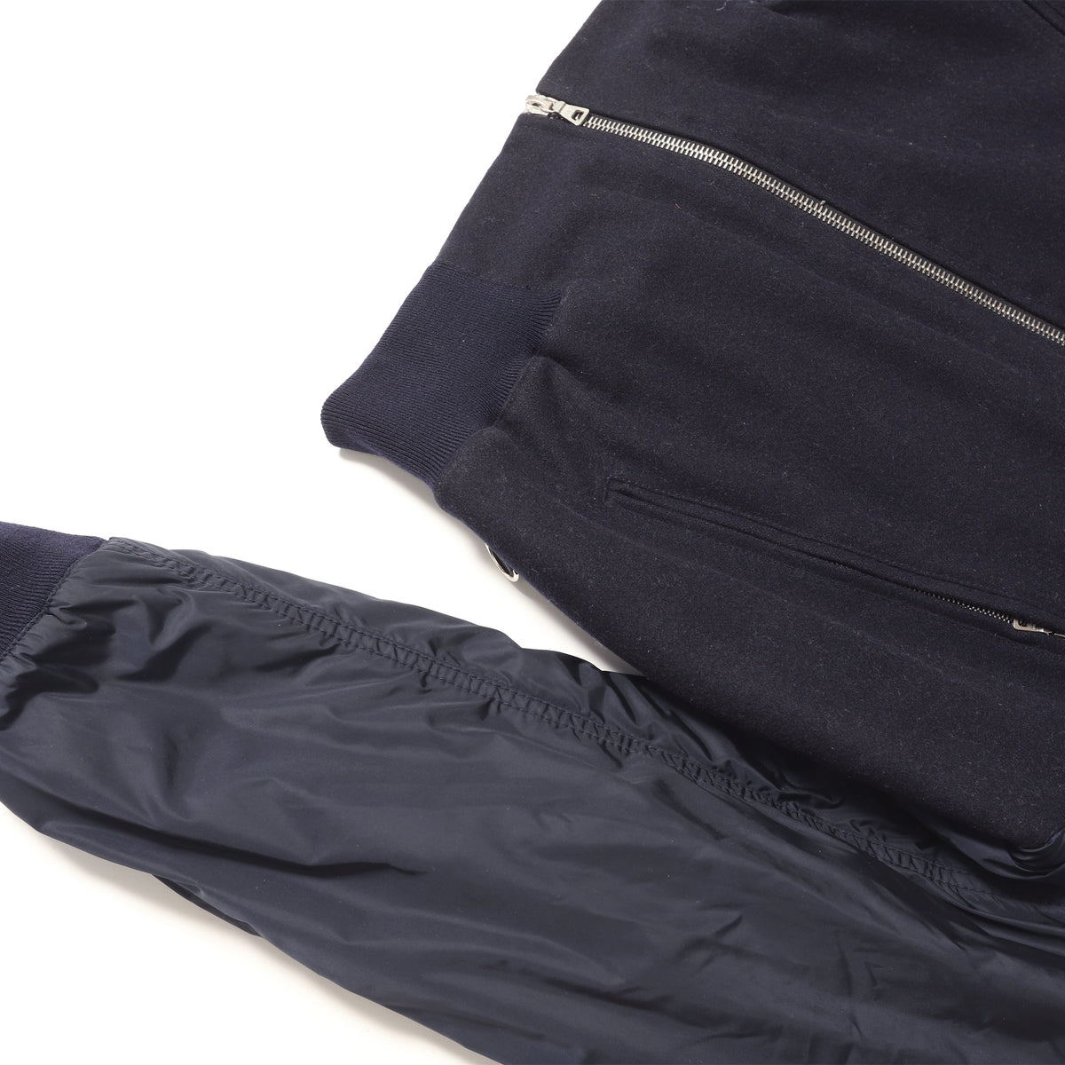 Prada Early 2000s Aviator Wool Bomber With Nylon Sleeves