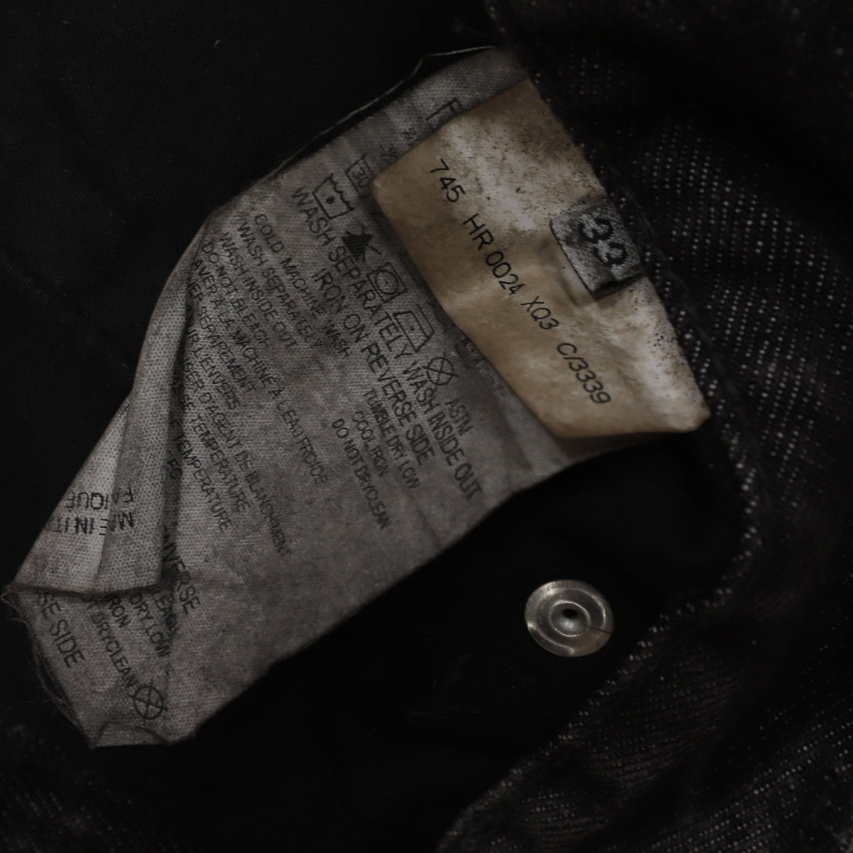 Helmut Lang Archival Washed Black Denim