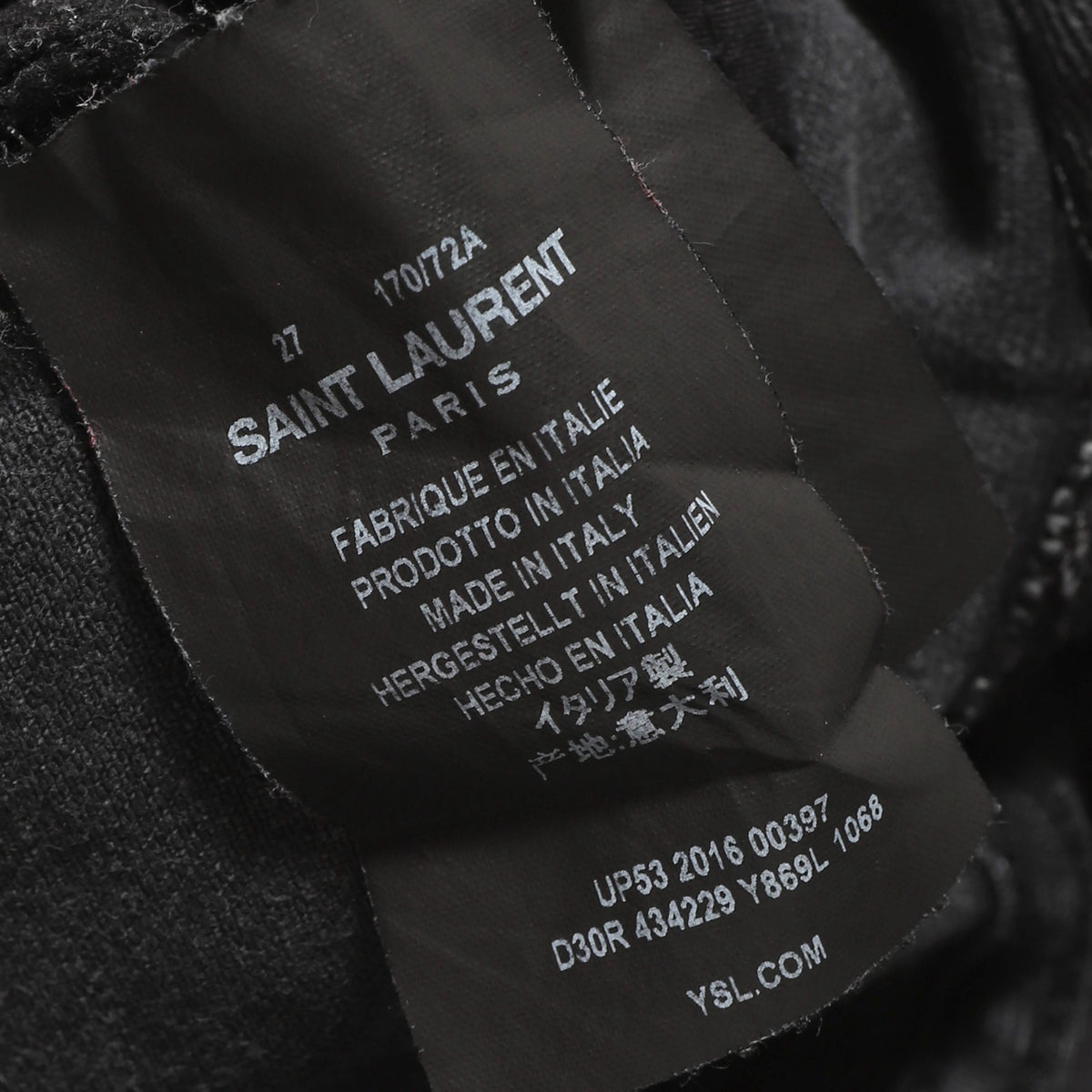 Saint Laurent Paris FW16 D02 Washed Black Denim