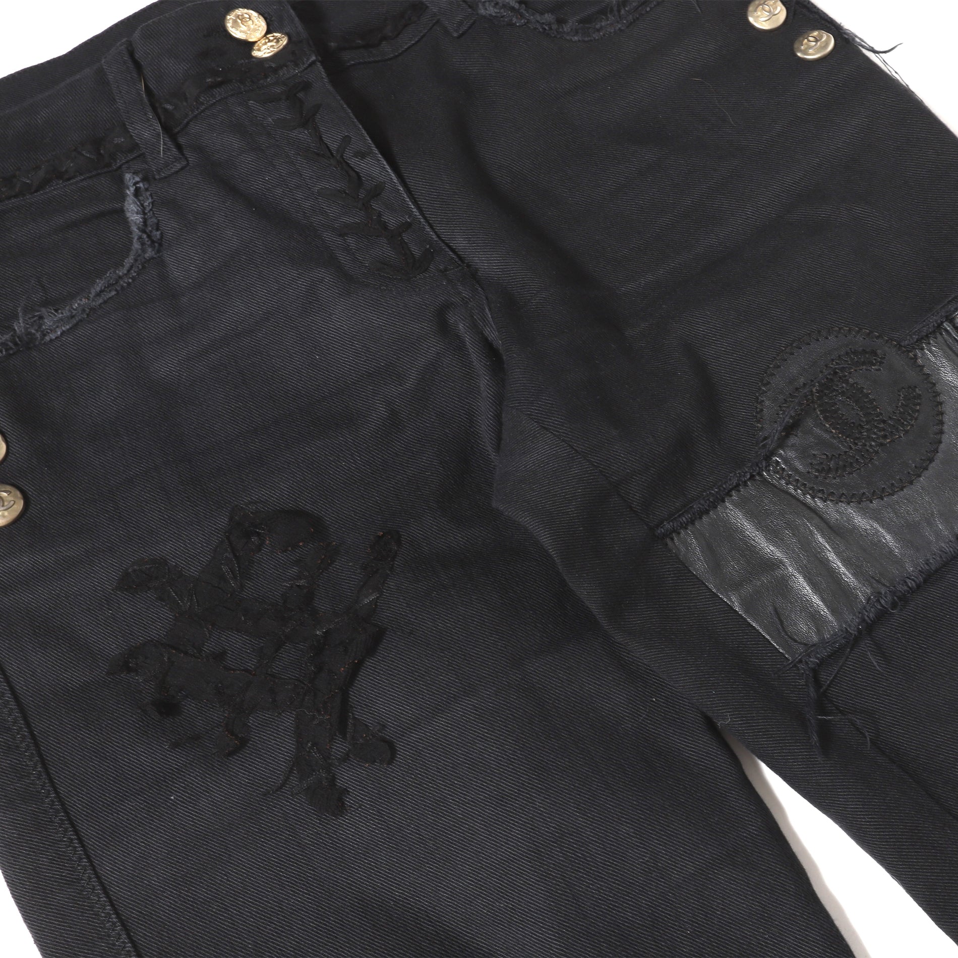 Straight jeans Chanel Black size 36 FR in Denim - Jeans - 38958891
