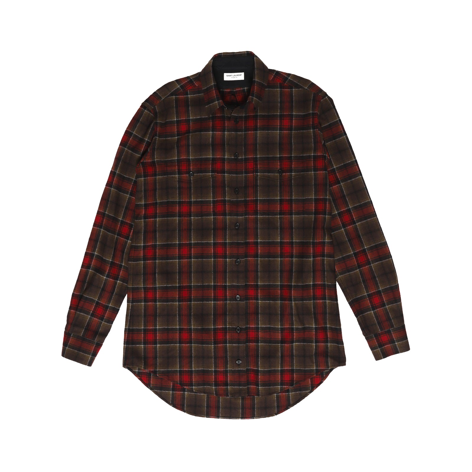 Saint Laurent Paris FW13 Runway Oversized Flannel Shirt