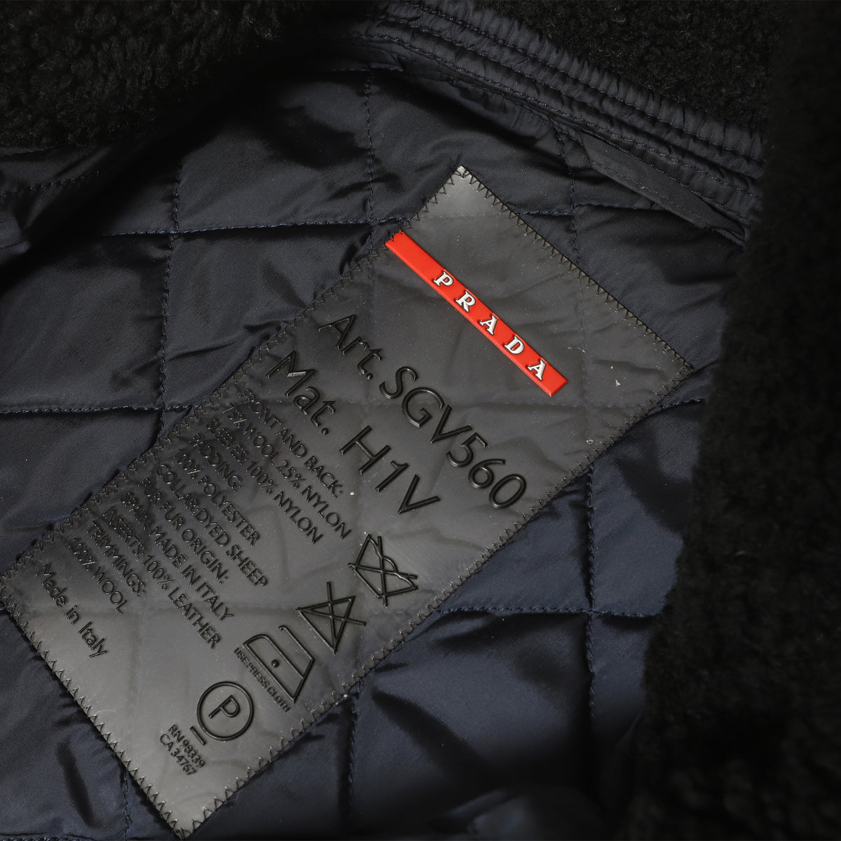 Prada Early 2000s Aviator Wool Bomber With Nylon Sleeves