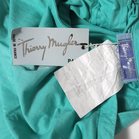 Thierry Mugler 90s Turquoise Lace-Up Skirt