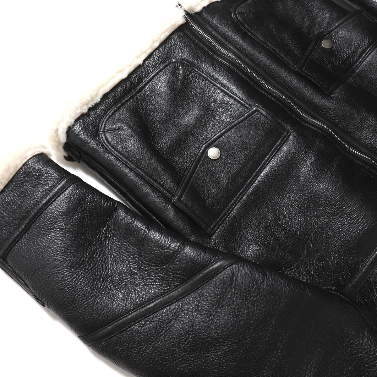 Burberry Shearling Aviator Leather Jacket