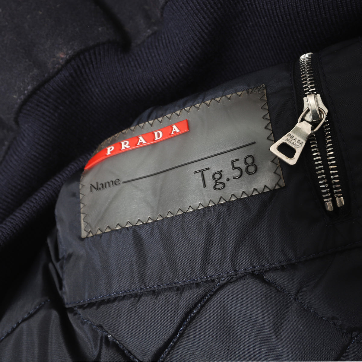 Prada Early 2000s Aviator Wool Bomber With Nylon Sleeves