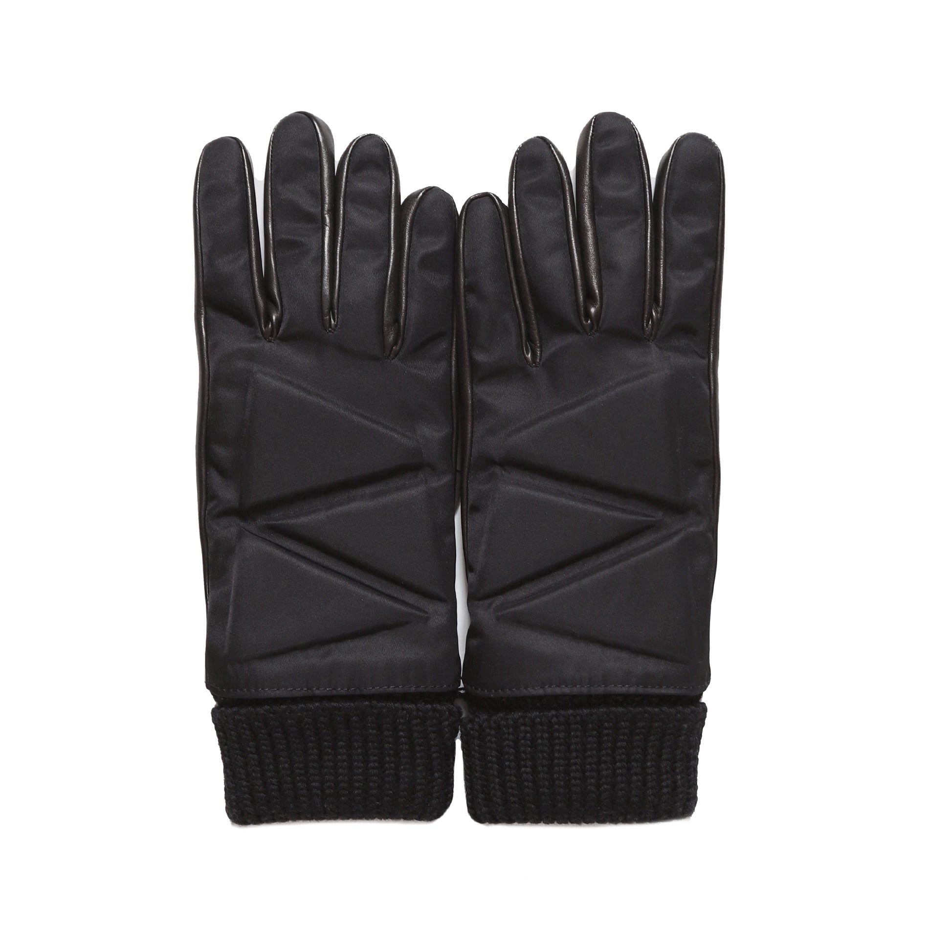 Bottega Veneta AW19 Leather-Trimmed Nylon Gloves