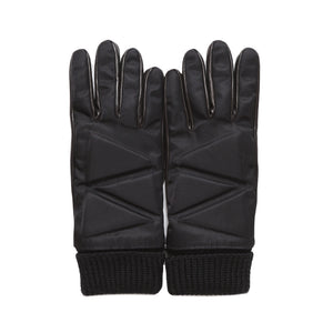 Bottega Veneta AW19 Leather-Trimmed Nylon Gloves