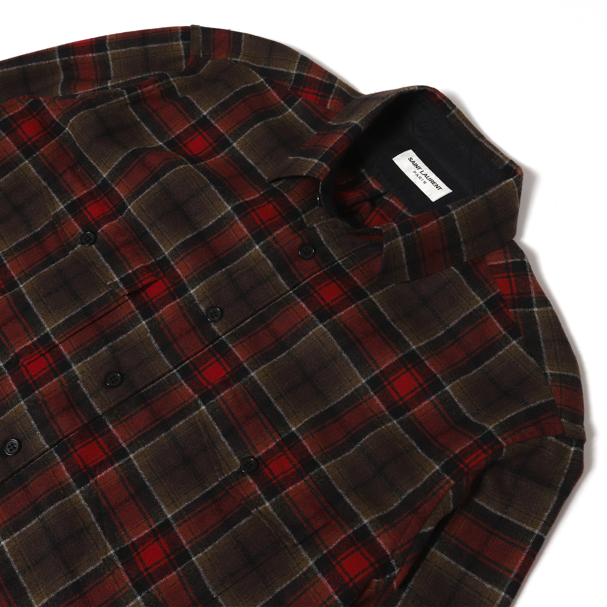 Saint Laurent Paris FW13 Runway Oversized Flannel Shirt