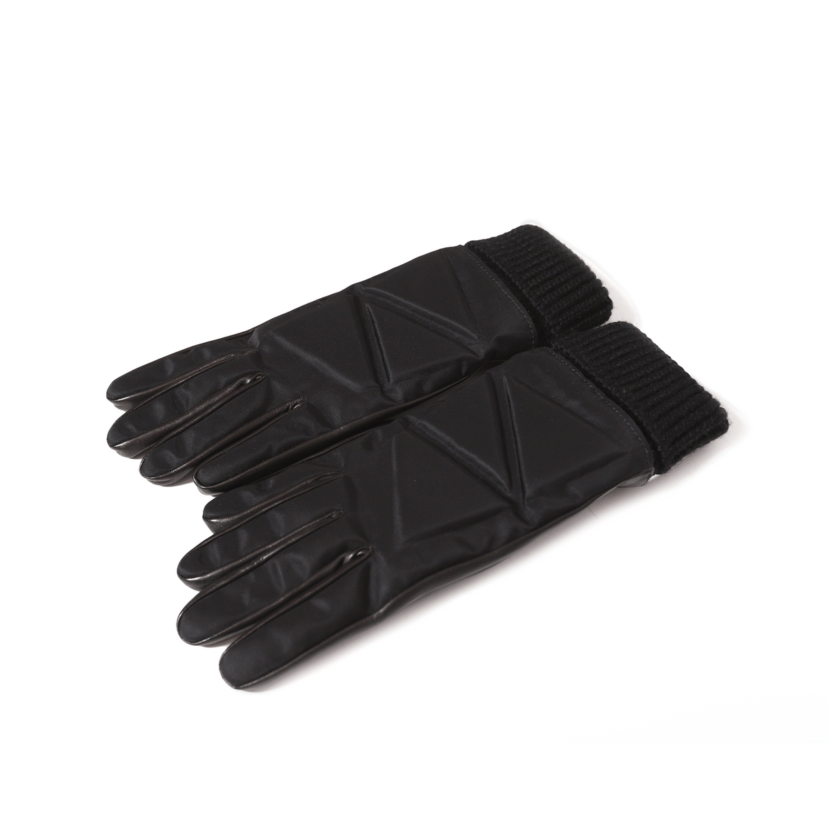 Bottega Veneta AW19 Leather-Trimmed Nylon Gloves