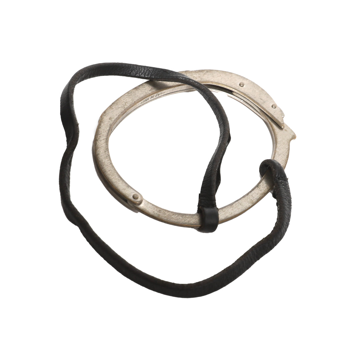 Helmut Lang SS04 Handcuff Bracelet With Leather Detail