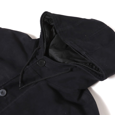 Helmut Lang Archival Black Double Layer Moleskin Coat