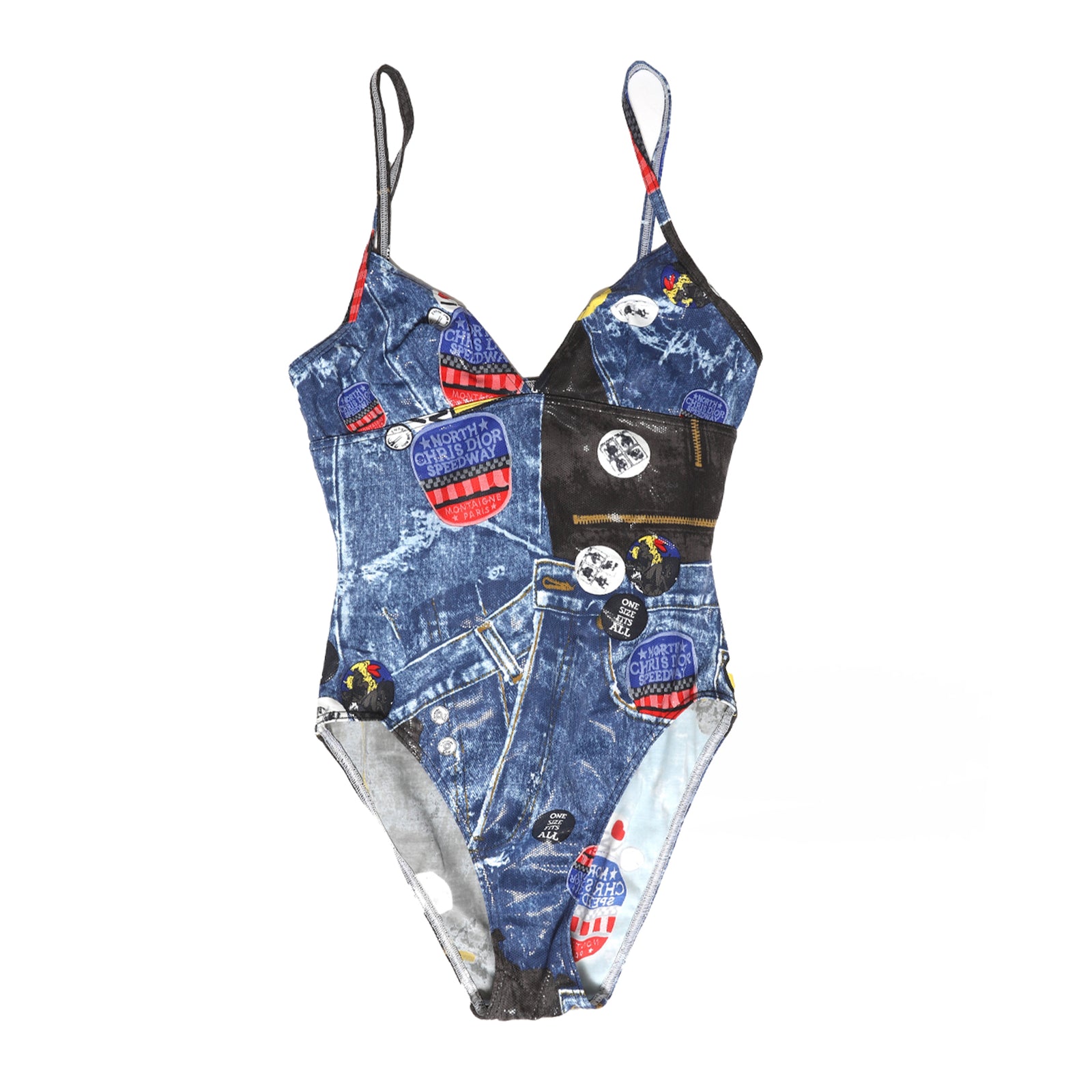 Christian Dior by John Galliano FW01 "Miss Diorella" Shiny Denim Swimsuit