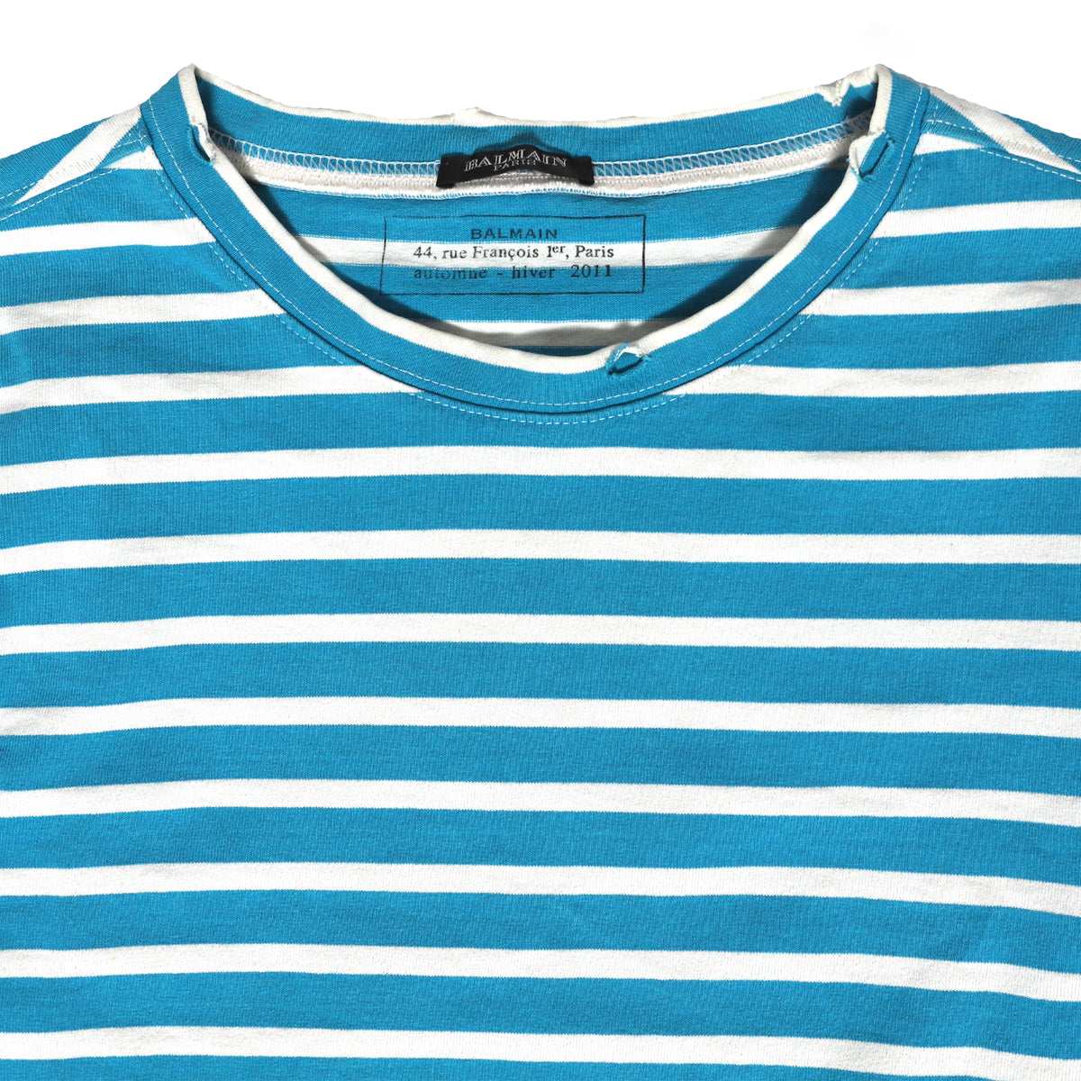 Balmain FW11 Striped Distressed Longsleeve