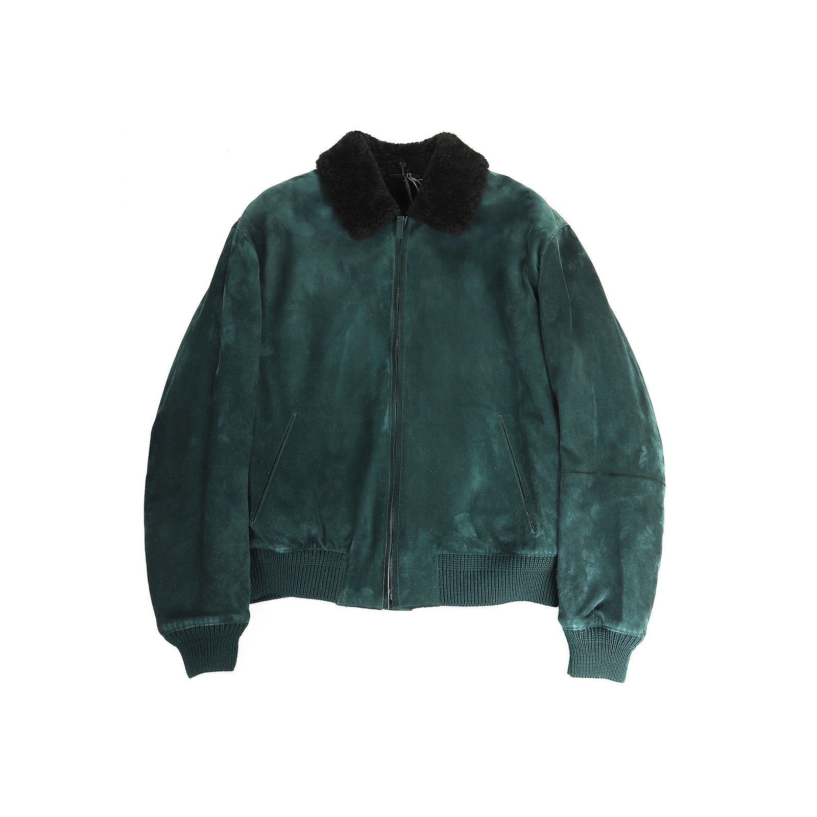 Berluti FW2018 by Haider Ackermann Green Shearling Bomber