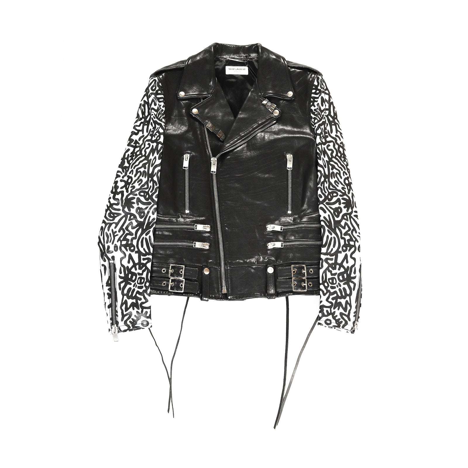 Saint Laurent Paris FW2013 Sumi Ink Calf Leather Motorcycle Jacket