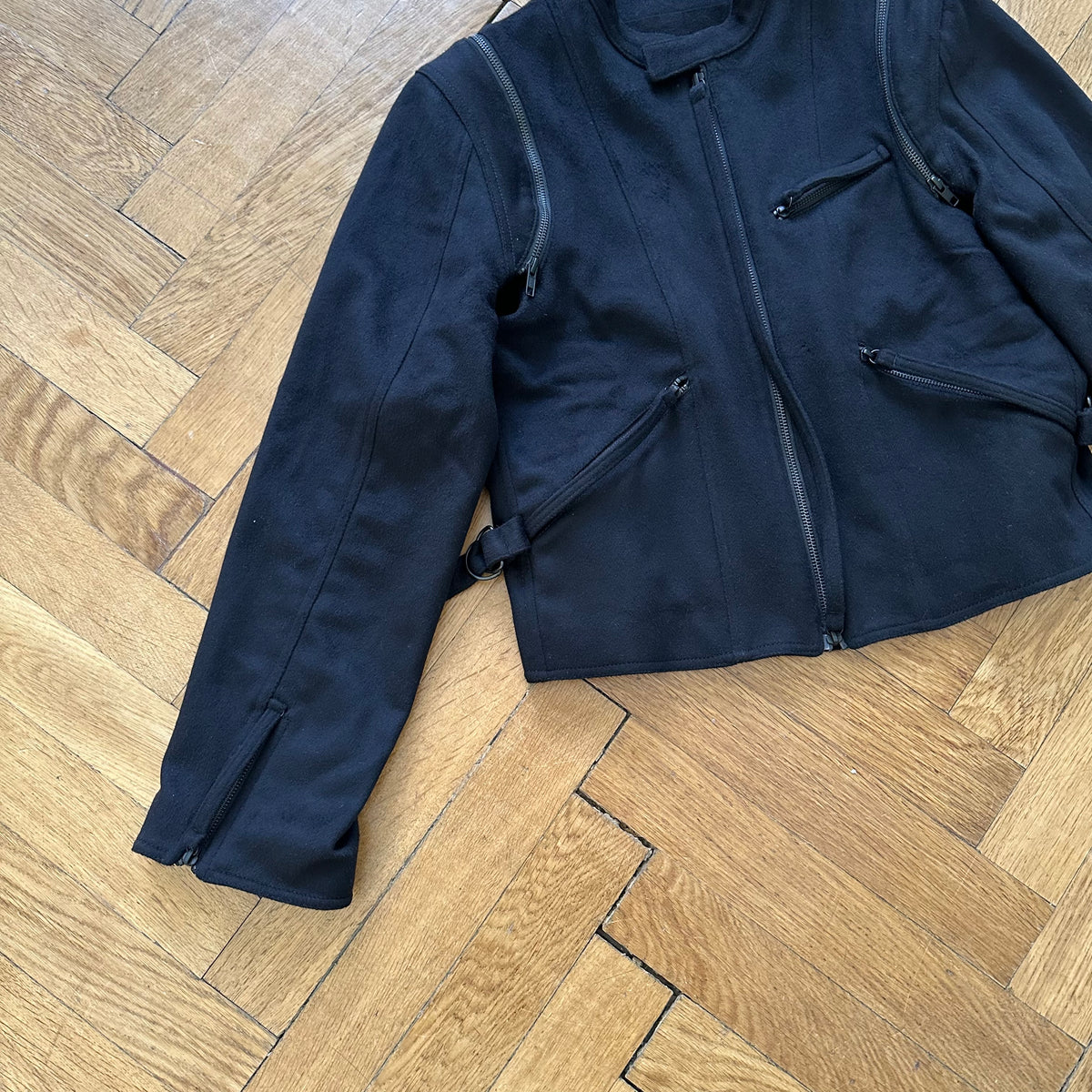 Ann Demeulemeester Transformable Zip Strapped Jacket